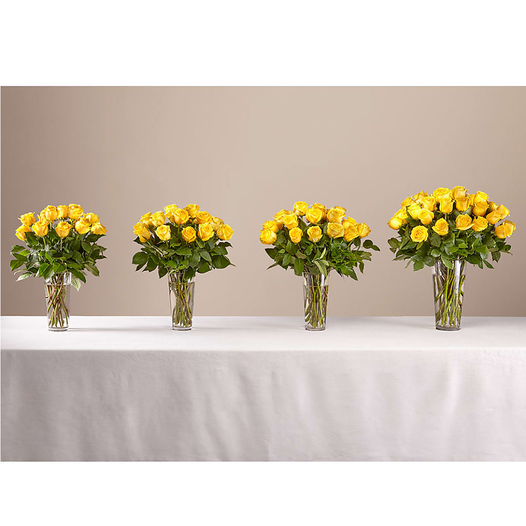 Long Stem Yellow Rose Bouquet – Balloon Creations By Maria And Flower, Wilmington DE