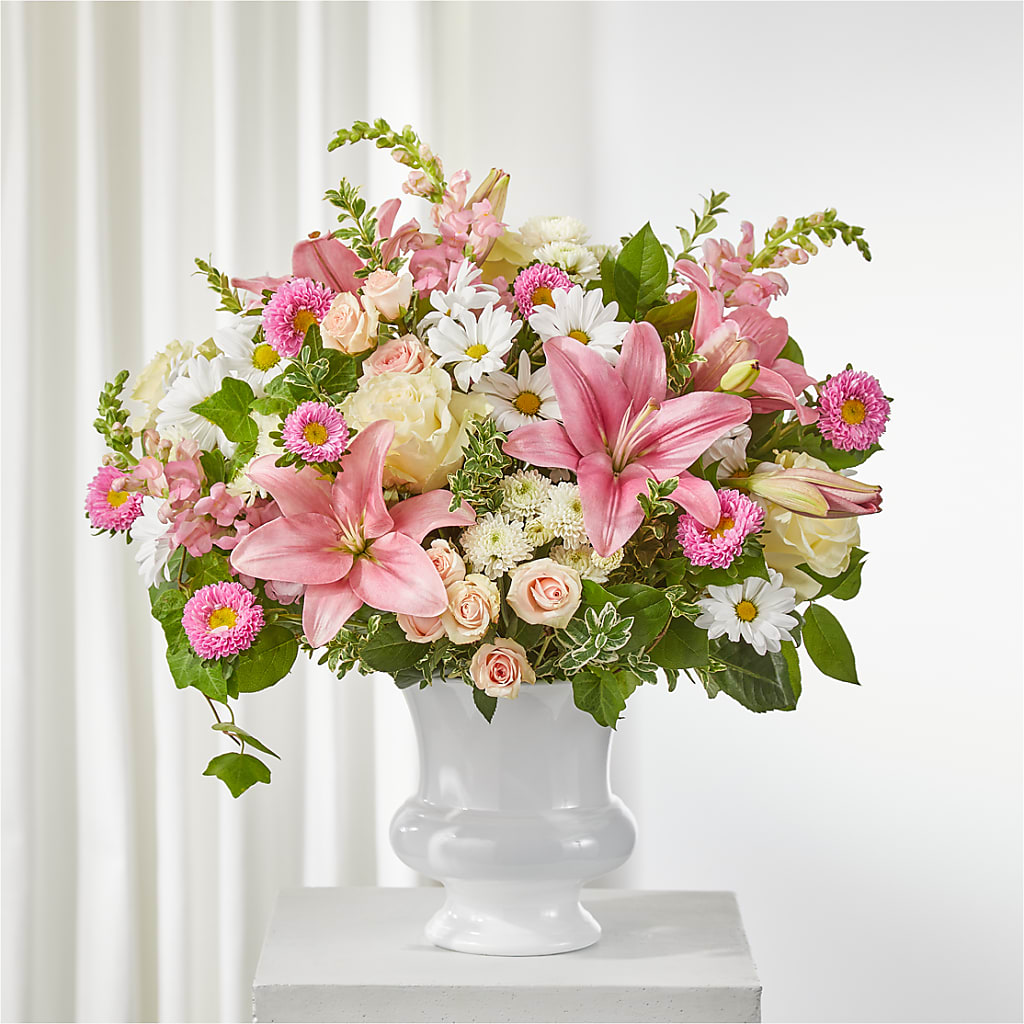 Empathetic Blooms Urn Arrangement – Balloon Creations By Maria And Flower, Wilmington DE
