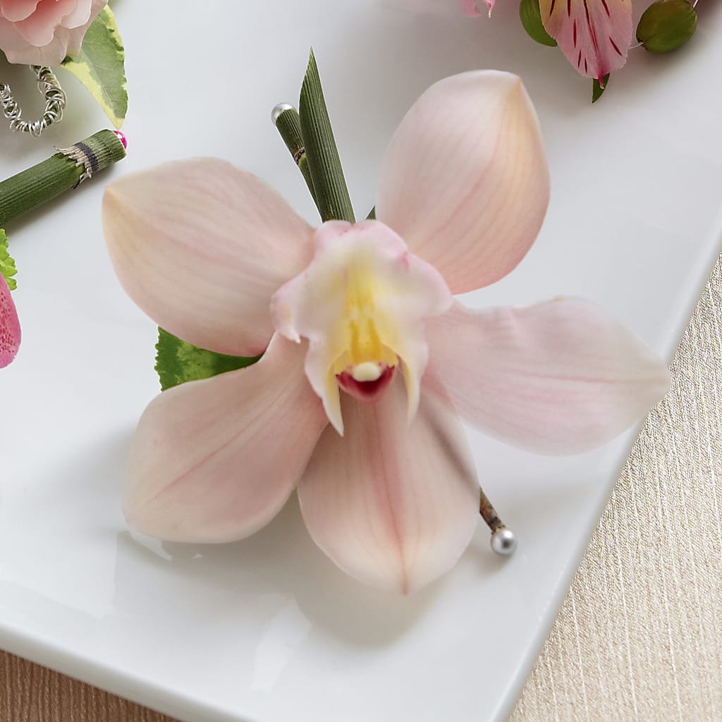Pink Cymbidium Boutonniere – Balloon Creations By Maria And Flower, Wilmington DE