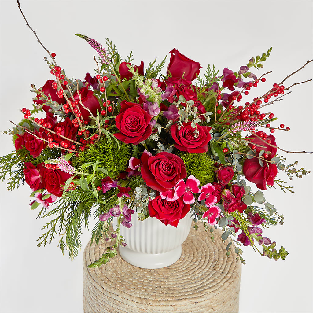 Big Red Bow Bouquet –  Balloon Creations By Maria And Flower, Wilmington DE