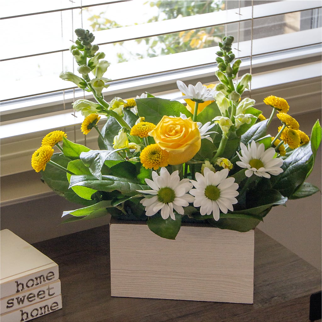 Sun Salutation Box Bouquet –  Balloon Creations By Maria And Flower, Wilmington DE