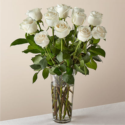 Long Stem White Rose Bouquet –  Balloon Creations By Maria And Flower, Wilmington DE