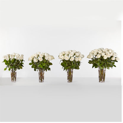 Long Stem White Rose Bouquet –  Balloon Creations By Maria And Flower, Wilmington DE