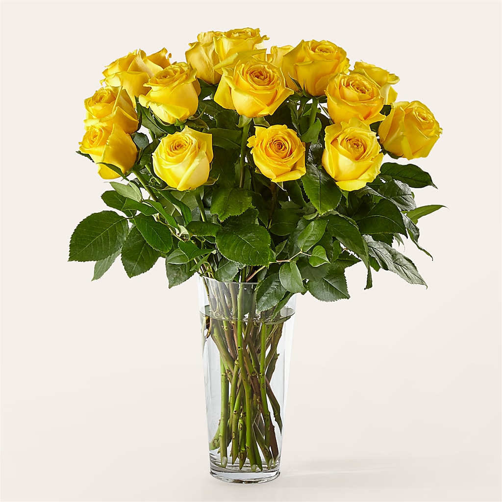 Long Stem Yellow Rose Bouquet –  Balloon Creations By Maria And Flower, Wilmington DE