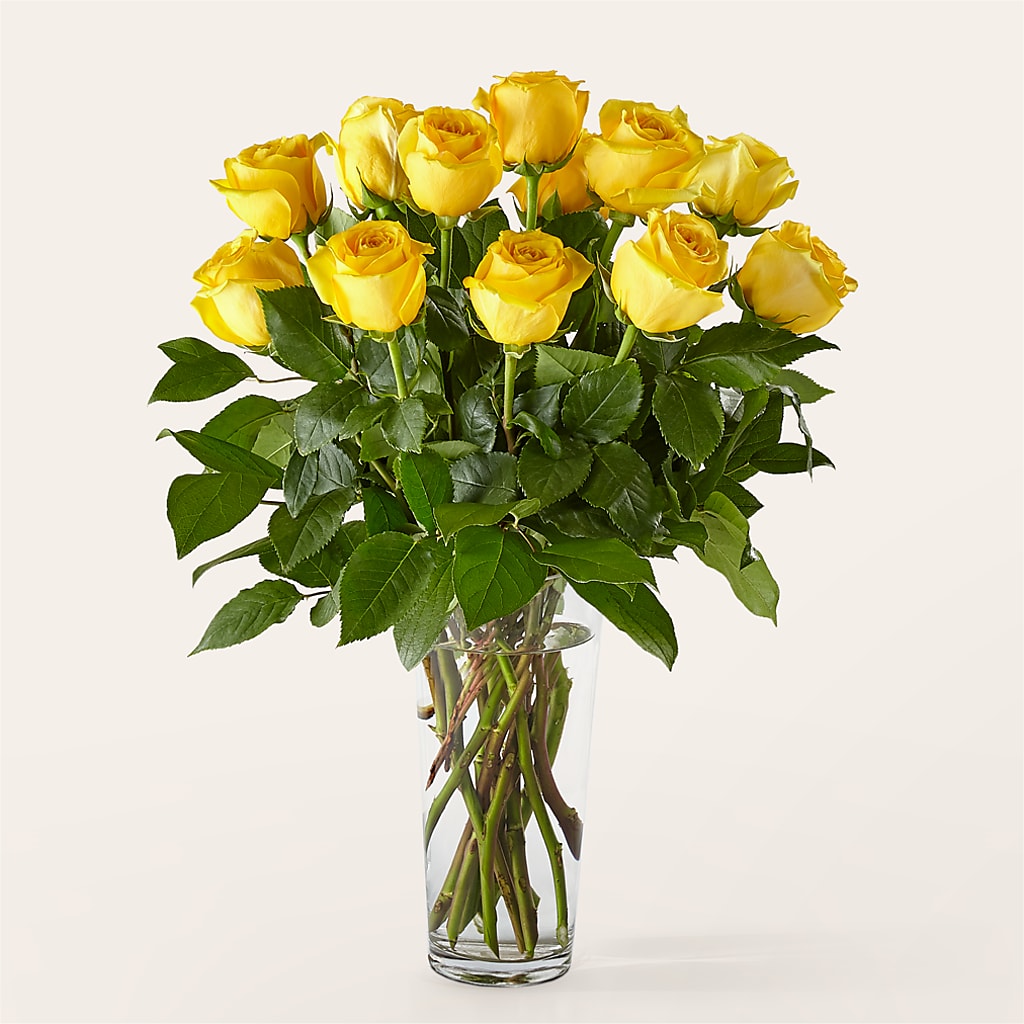 Long Stem Yellow Rose Bouquet –  Balloon Creations By Maria And Flower, Wilmington DE