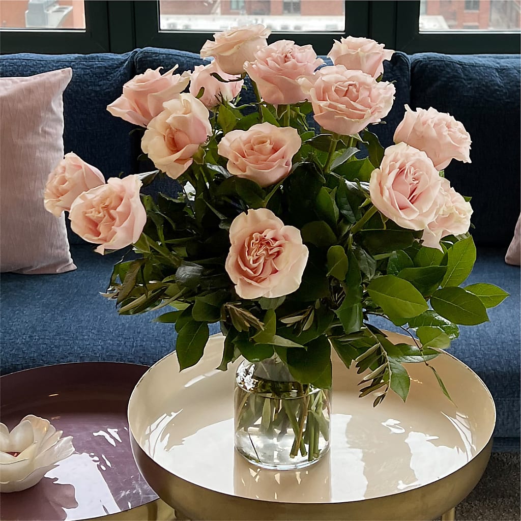 Long Stem Pink Rose Bouquet –  Balloon Creations By Maria And Flower, Wilmington DE