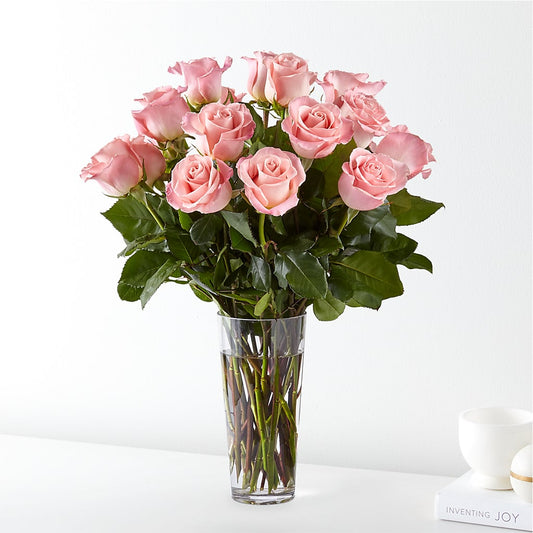Long Stem Pink Rose Bouquet –  Balloon Creations By Maria And Flower, Wilmington DE