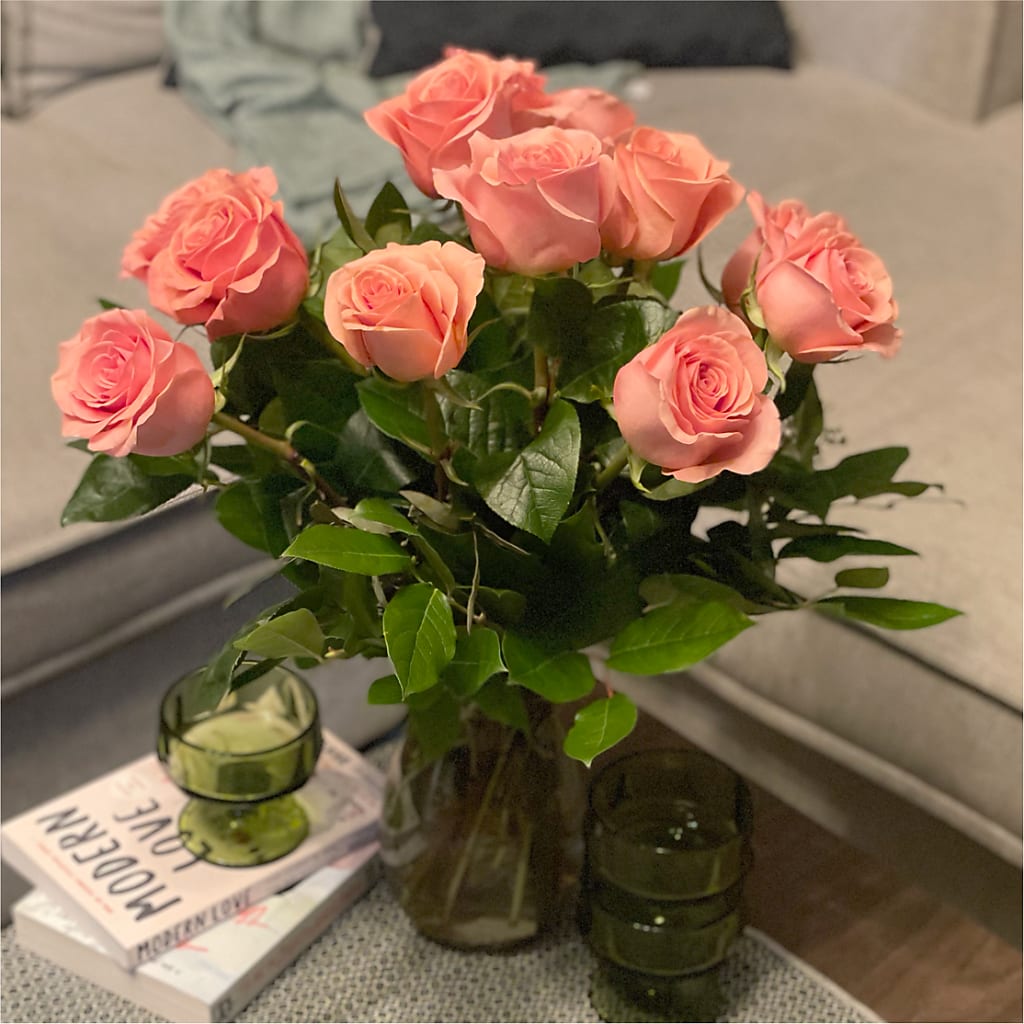 Long Stem Pink Rose Bouquet –  Balloon Creations By Maria And Flower, Wilmington DE