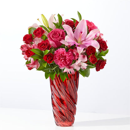 In Love Bouquet with Luxe Swirl Vase –  Balloon Creations By Maria And Flower, Wilmington DE