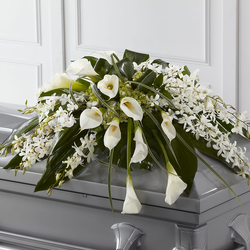 Angel Wings Casket Spray –  Balloon Creations By Maria And Flower, Wilmington DE