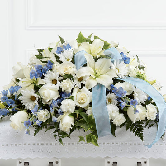 Tender Treasure Casket Spray –  Balloon Creations By Maria And Flower, Wilmington DE