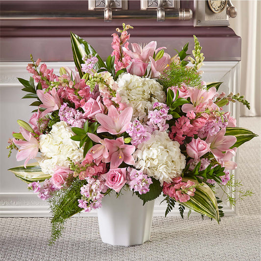 Simply Serene Floor Basket –  Balloon Creations By Maria And Flower, Wilmington DE
