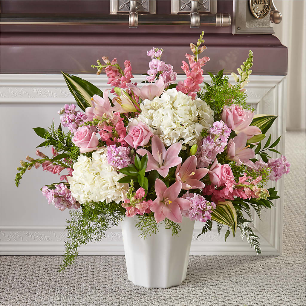 Simply Serene Floor Basket –  Balloon Creations By Maria And Flower, Wilmington DE