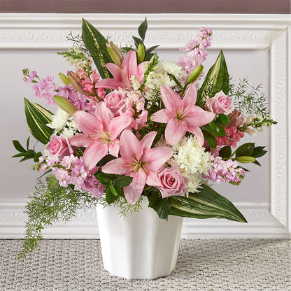 Simply Serene Floor Basket –  Balloon Creations By Maria And Flower, Wilmington DE