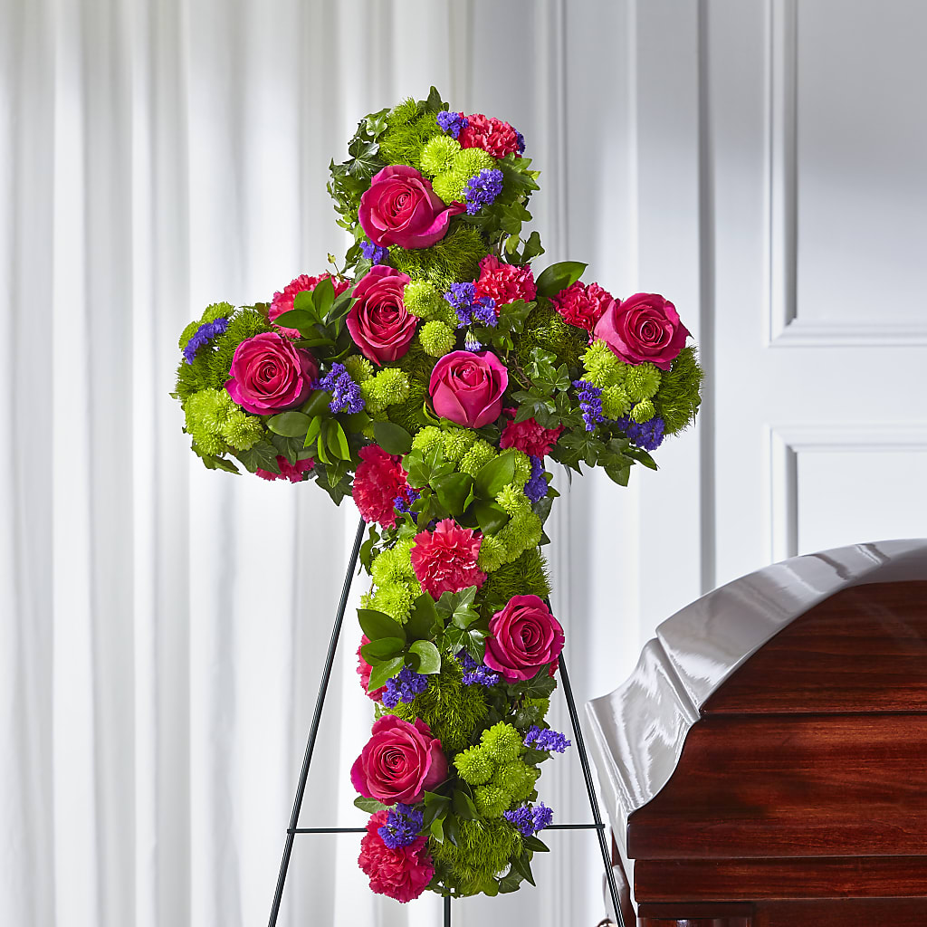 Tribute Rose Floral Cross –  Balloon Creations By Maria And Flower, Wilmington DE