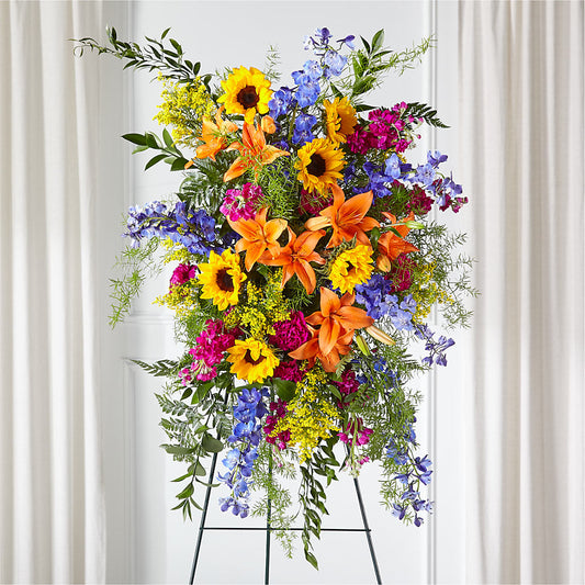 Sunlit Memories Standing Spray (Standard) –  Balloon Creations By Maria And Flower, Wilmington DE