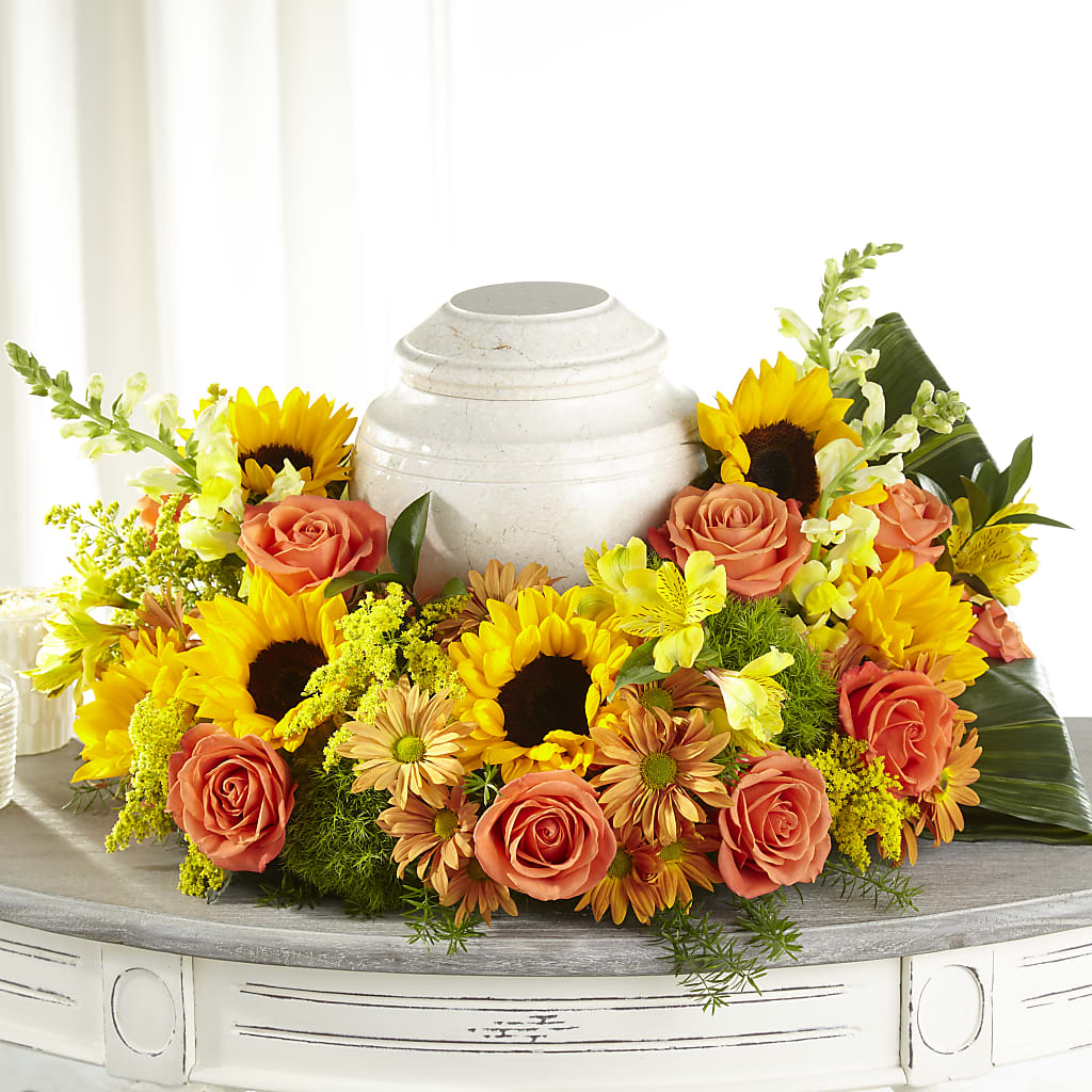 Faithful Sunflower Cremation Adornment –  Balloon Creations By Maria And Flower, Wilmington DE
