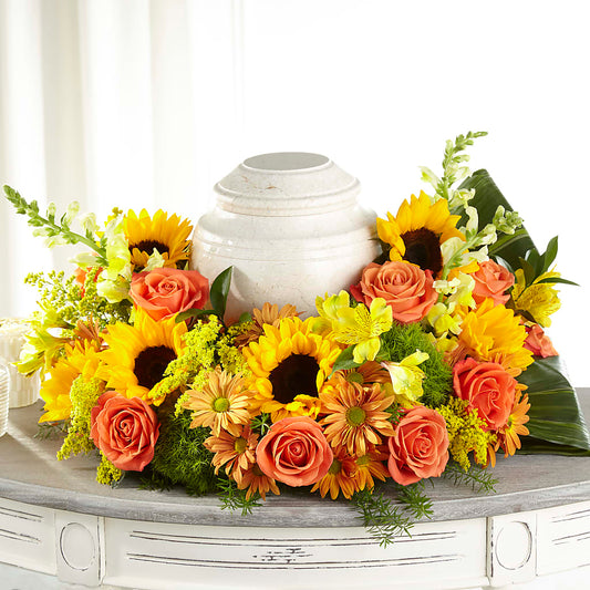 Faithful Sunflower Cremation Adornment –  Balloon Creations By Maria And Flower, Wilmington DE