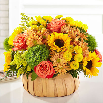 Harvest Sunflower Basket –  Balloon Creations By Maria And Flower, Wilmington DE