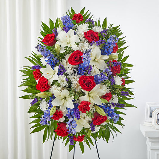 Cherished Service Standing Spray –  Balloon Creations By Maria And Flower, Wilmington DE
