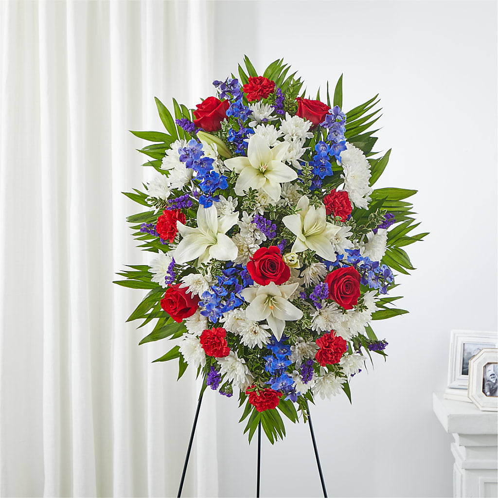 Cherished Service Standing Spray –  Balloon Creations By Maria And Flower, Wilmington DE