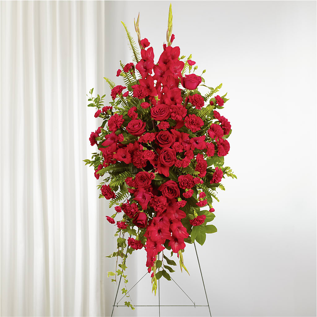 From the Heart Standing Spray –  Balloon Creations By Maria And Flower, Wilmington DE