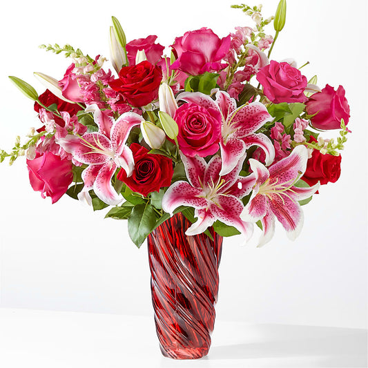 Always You Bouquet with Luxe Swirl Vase –  Balloon Creations By Maria And Flower, Wilmington DE