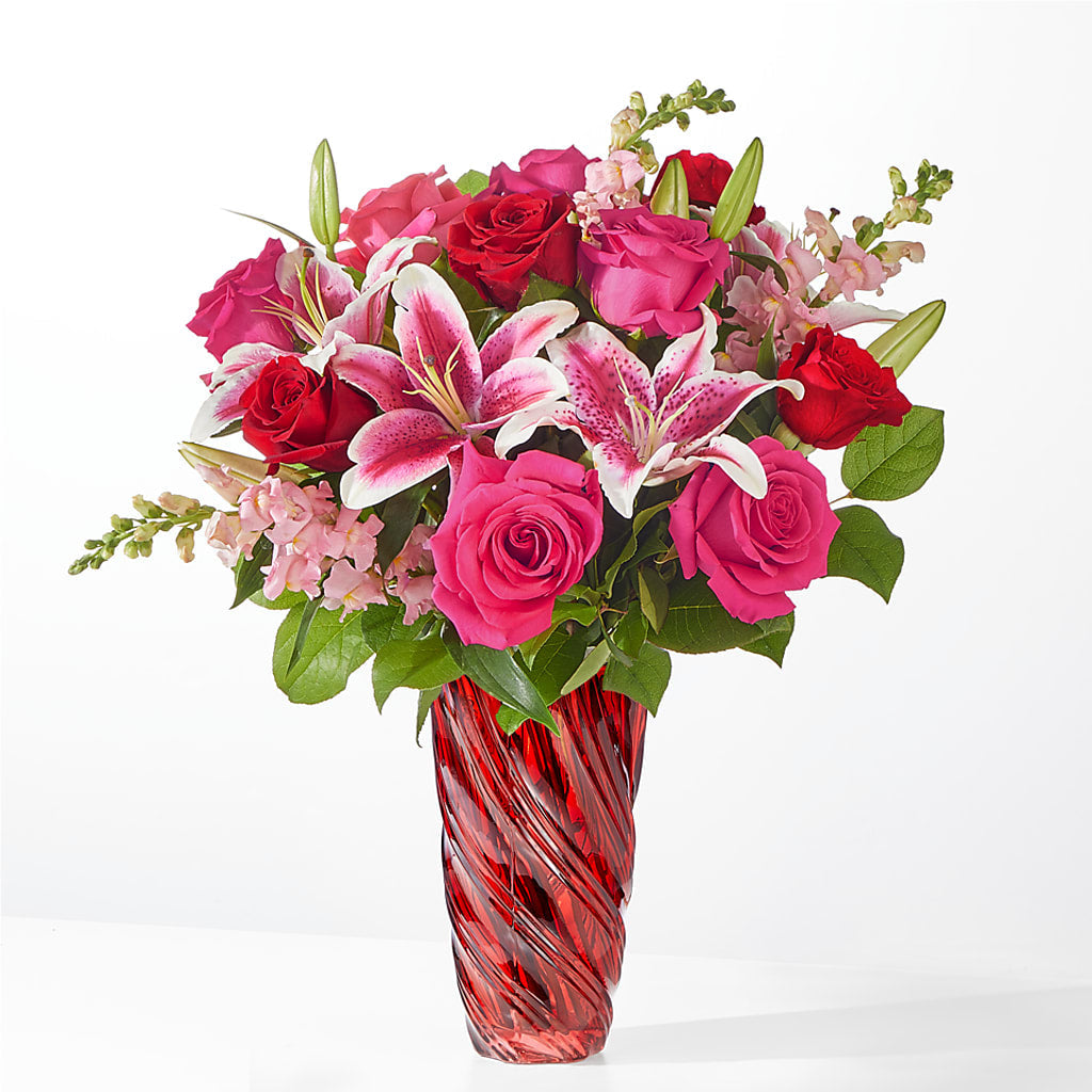 Always You Bouquet with Luxe Swirl Vase –  Balloon Creations By Maria And Flower, Wilmington DE