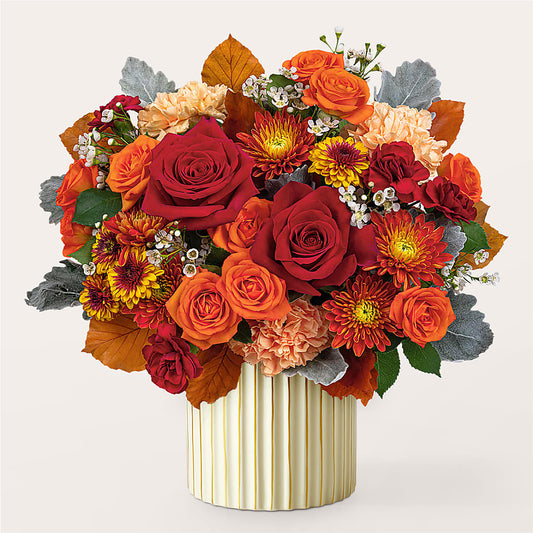 Merlot Bouquet with Ivory Vase –  Balloon Creations By Maria And Flower, Wilmington DE