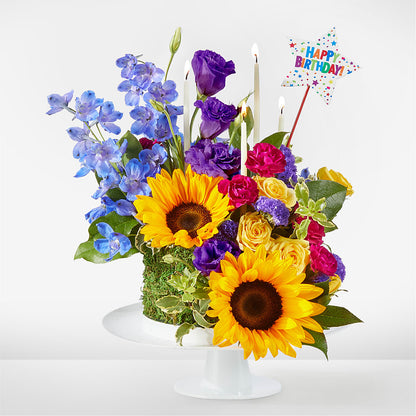 Star of the Day Floral Cake –  Balloon Creations By Maria And Flower, Wilmington DE