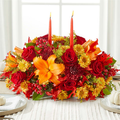 Autumn's Embrace Centerpiece –  Balloon Creations By Maria And Flower, Wilmington DE