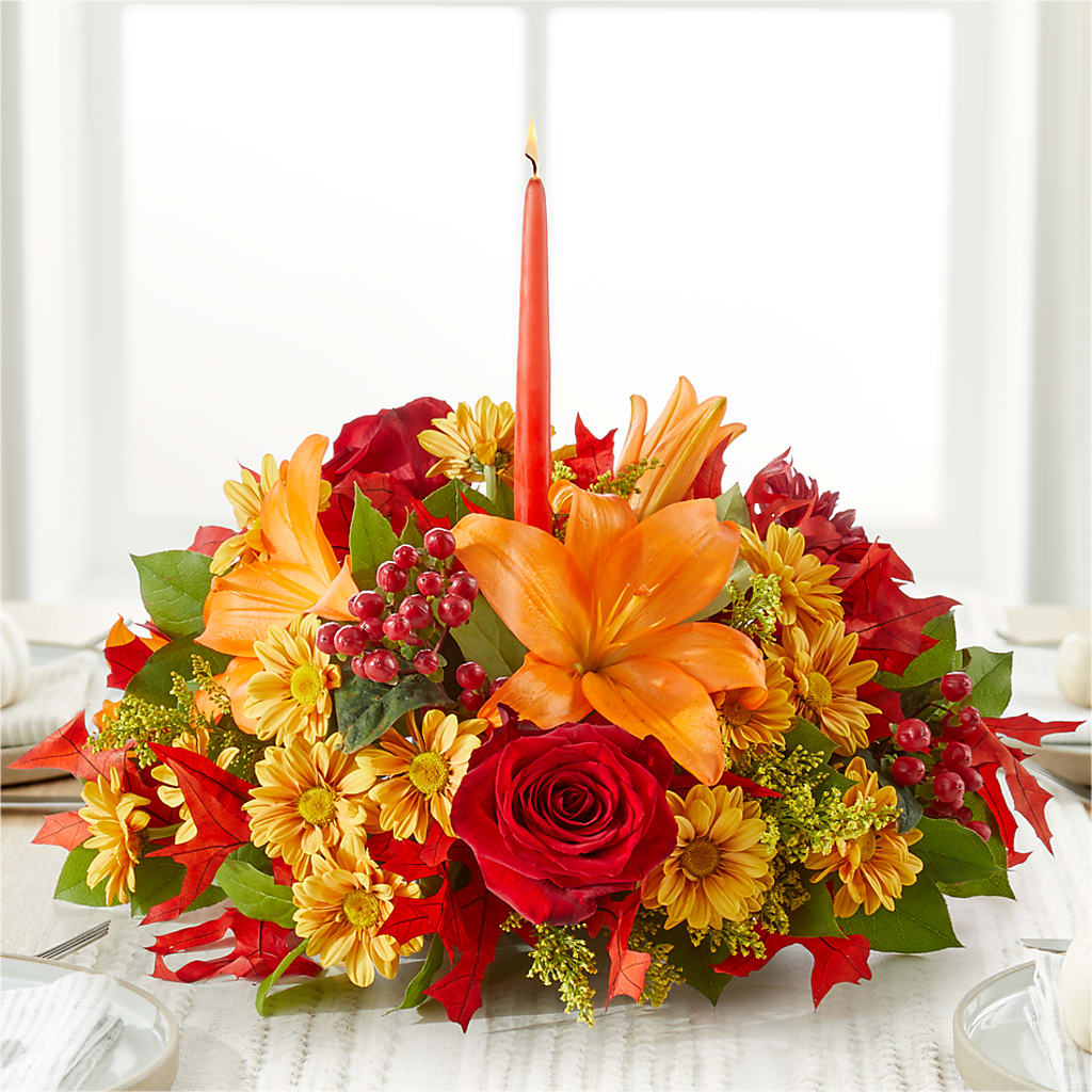 Autumn's Embrace Centerpiece –  Balloon Creations By Maria And Flower, Wilmington DE