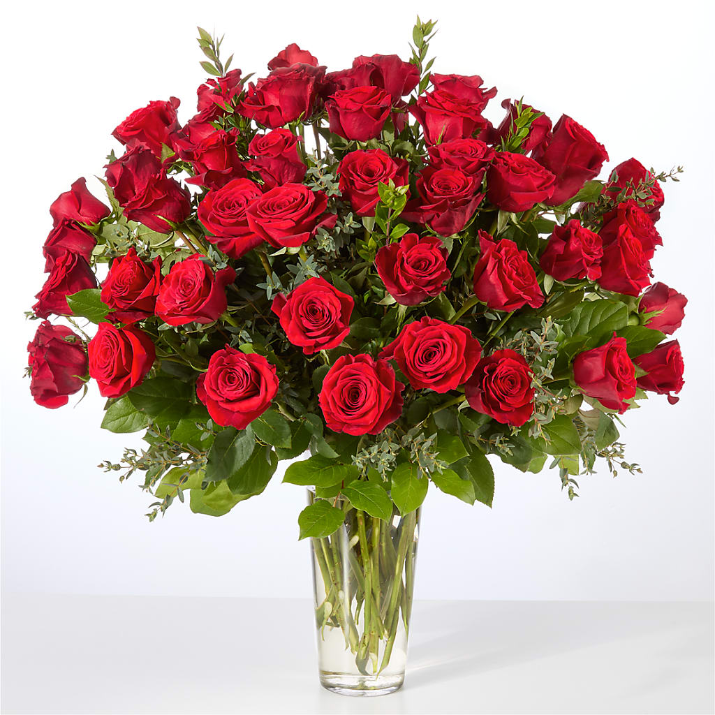 Forever Yours Fifty Stem Red Rose Bouquet –  Balloon Creations By Maria And Flower, Wilmington DE