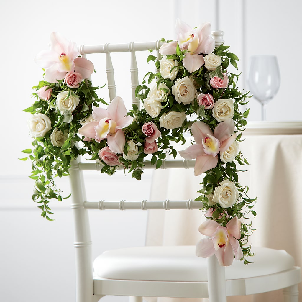 Orchid Rose Chair Décor –  Balloon Creations By Maria And Flower, Wilmington DE