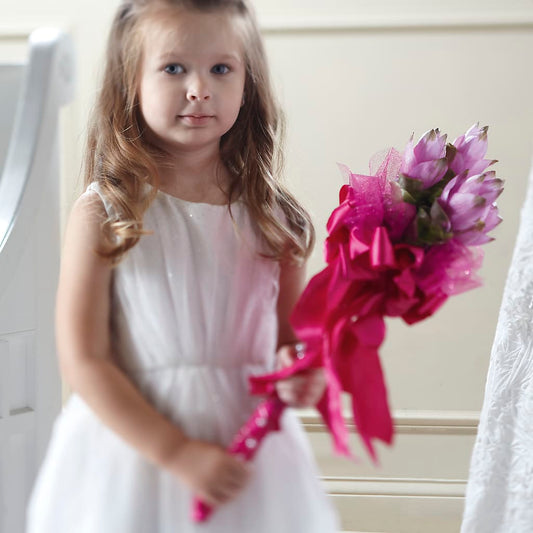 Sparkle Pink Flower Girl Bouquet –  Balloon Creations By Maria And Flower, Wilmington DE