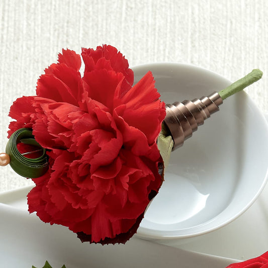 Red Carnation Boutonniere –  Balloon Creations By Maria And Flower, Wilmington DE