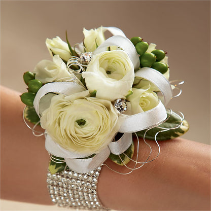 White Wedding Corsage –  Balloon Creations By Maria And Flower, Wilmington DE